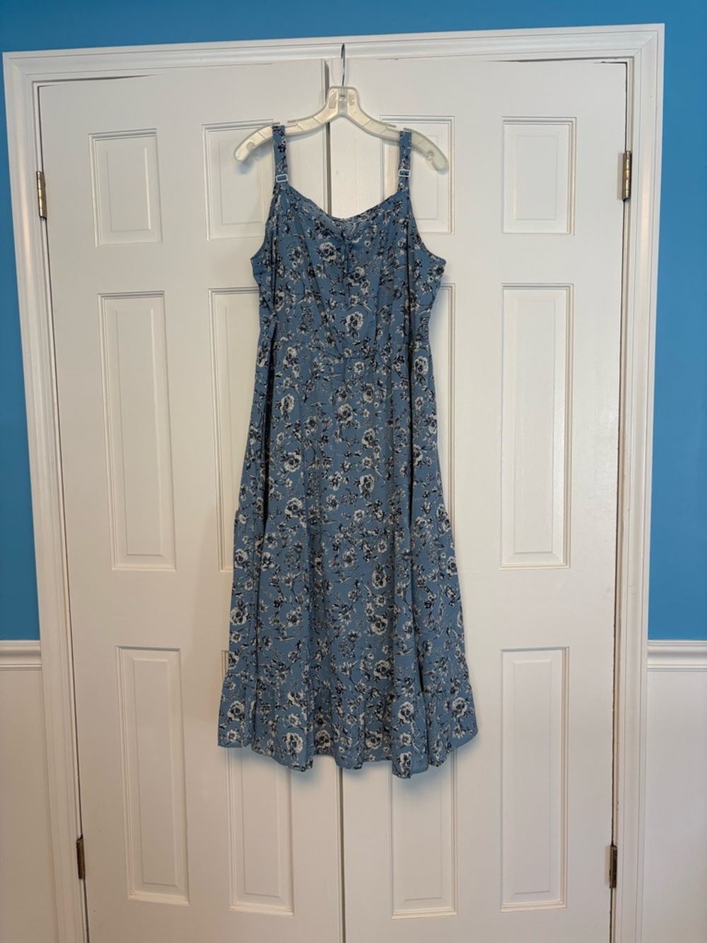 BloomChic Light Blue Floral Ruffle Maxi Dress 18/20 M5